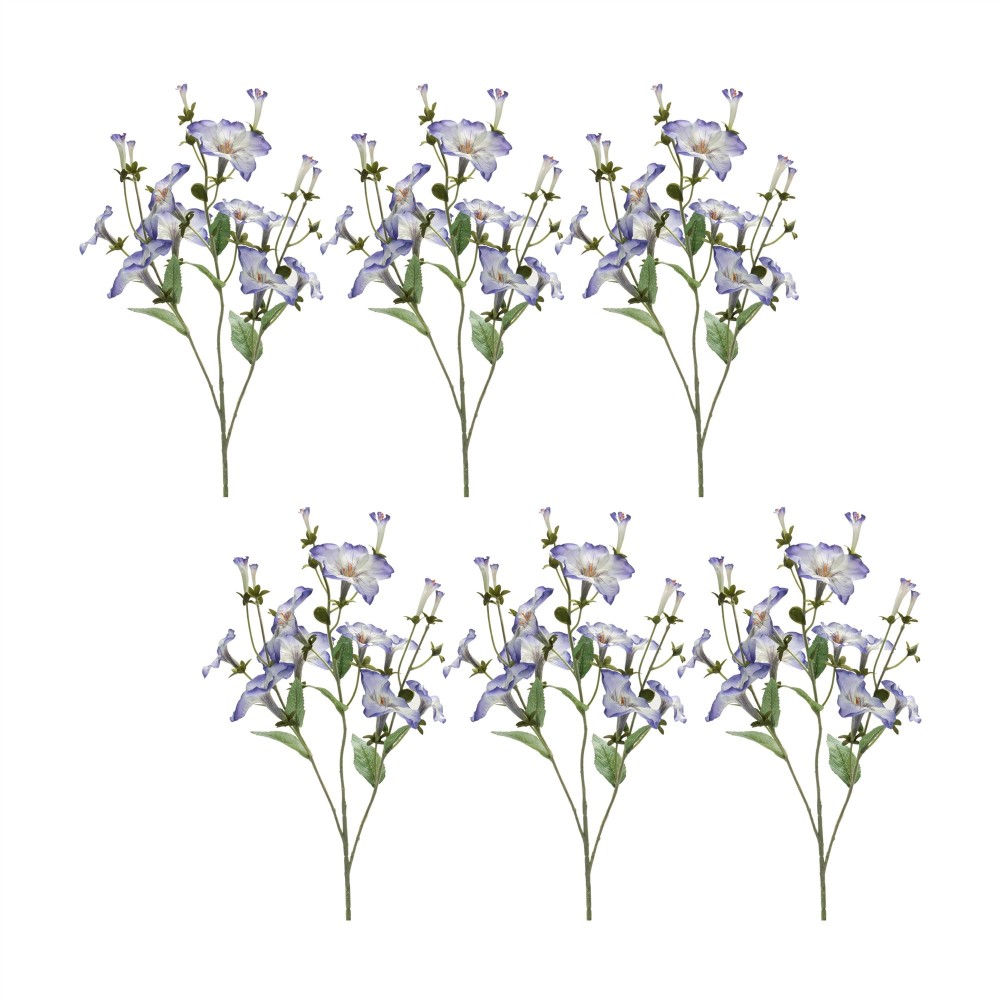 Morning Glory Spray (Set Of 6) 24.5"H Polyester