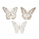 Butterfly (Set Of 3) 6.75"L x 5.5"H, 7"L x 5.5"H, 7.25"L x 5.75"H Resin