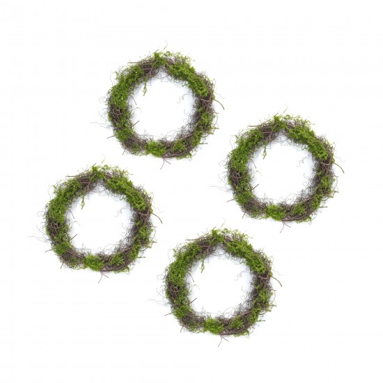 Moss Wreath (Set Of 4) 17.5"D Plastic