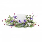 Mixed Pansy Candle (Set Of 4) Ring 20"D Polyester (Fits A 6" Candle)