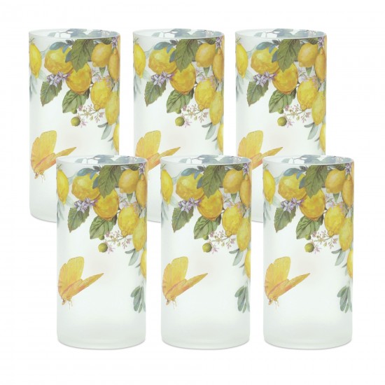 Lemon Candle Holder (Set Of 6) 4"D x 8"H Glass