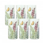 Foxglove And Butterfly Candle Holder (Set Of 6) 4"D x 8"H Glass