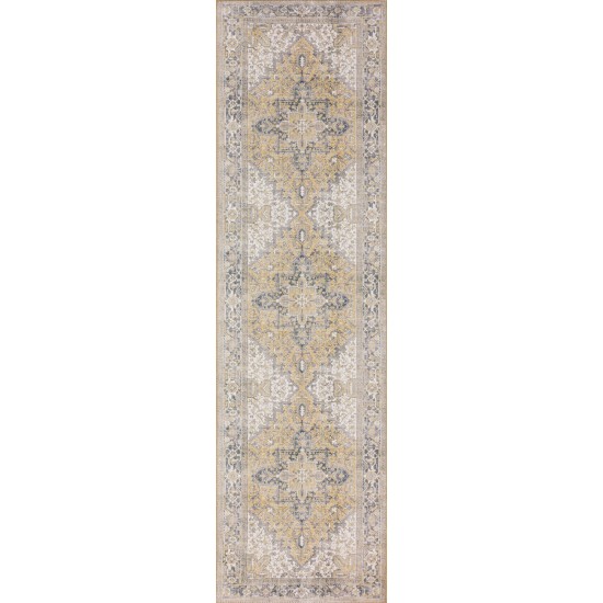 Amanti AM3 Gold 2'3" x 7'7" Runner Rug