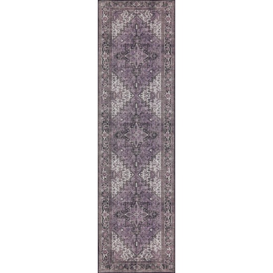 Amanti AM3 Plum 2'3" x 7'7" Runner Rug