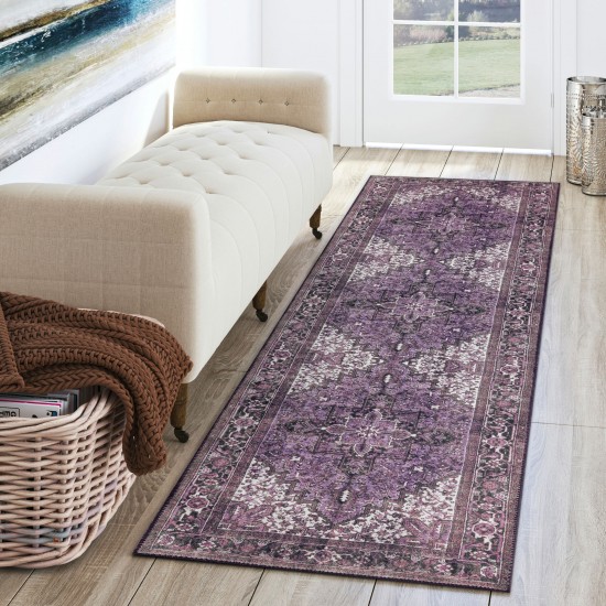 Amanti AM3 Plum 2'3" x 7'7" Runner Rug