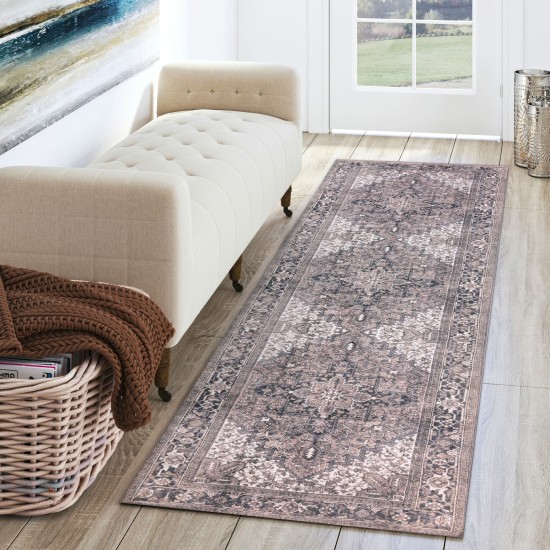 Amanti AM3 Taupe 2'3" x 7'7" Runner Rug