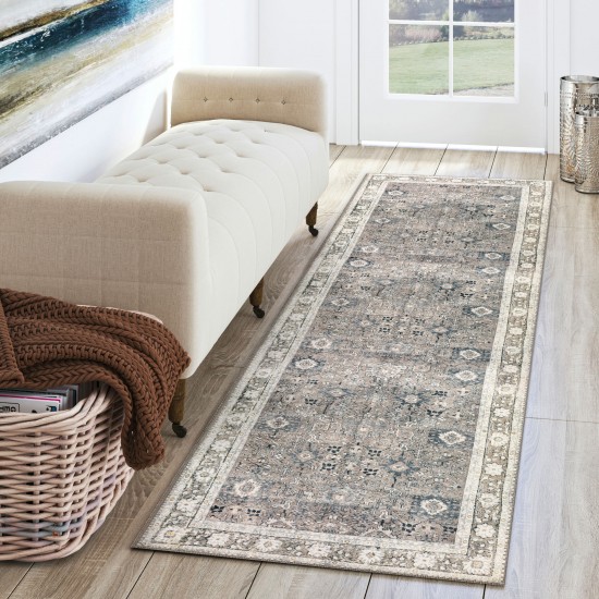 Amanti AM4 Mushroom 2'3" x 7'7" Runner Rug