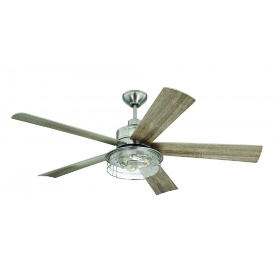 56" Garrick Ceiling Fan in Brushed Polished Nickel