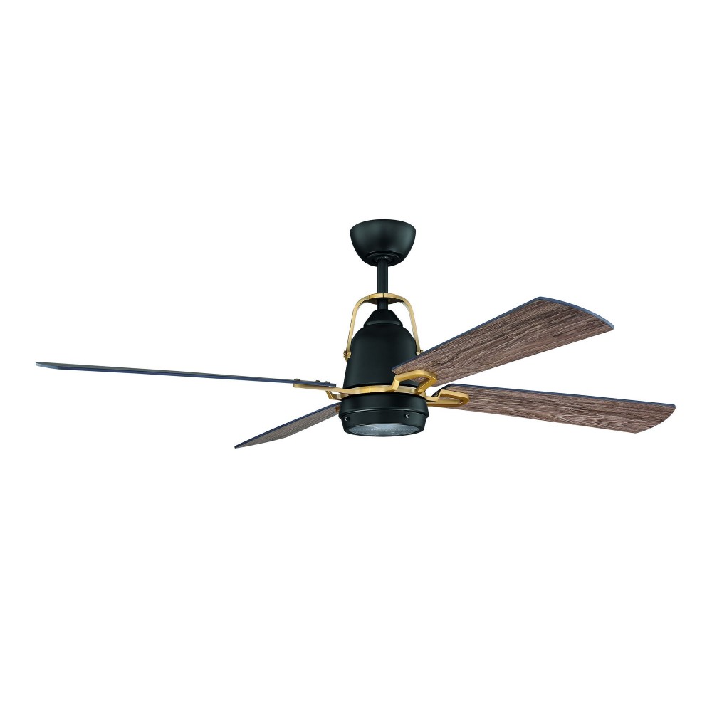 52" Beckett Ceiling Fan in Flat Black/Satin Brass