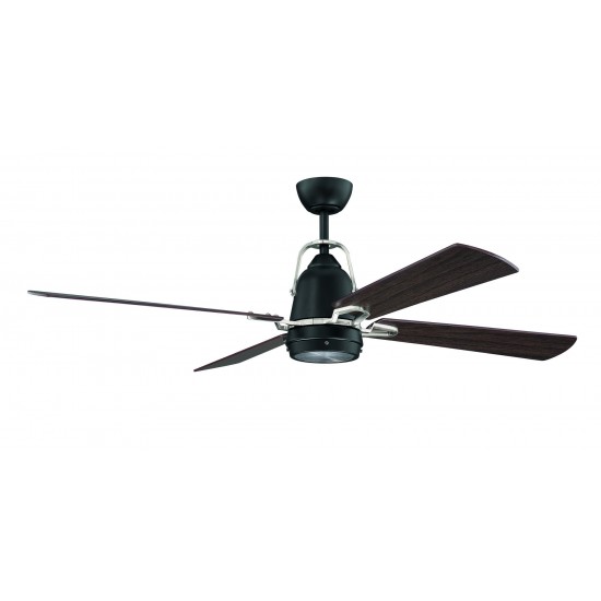 52" Beckett Ceiling Fan in Flat Black/Brushed Polished Nickel