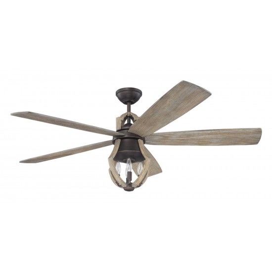 56" Winton Ceiling Fan in Weathered Pine