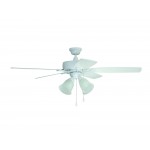 52" Twist N Click Ceiling Fan in White, TCE52W5C4