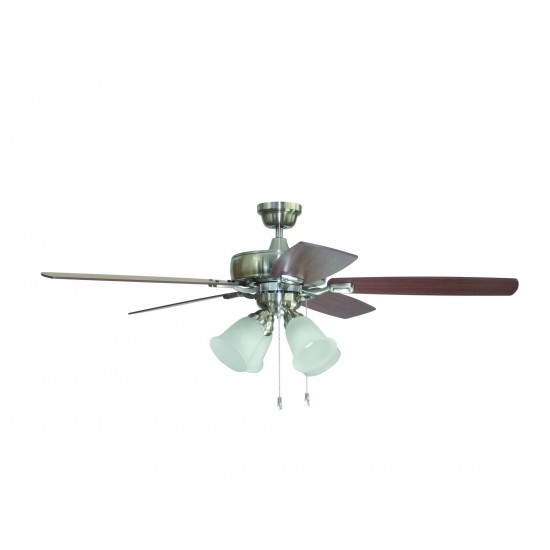 52" Twist N Click Ceiling Fan in Brushed Polished Nickel, TCE52BNK5C4