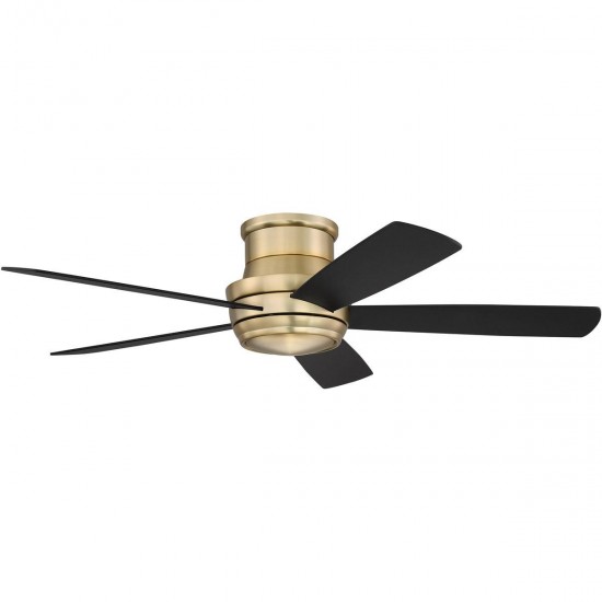 52" Tempo Hugger Ceiling Fan in Satin Brass