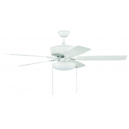 52" Pro Plus Fan with Slim Pan Light Kit and Blades in White