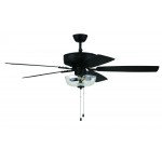 52" Pro Plus Fan with Clear Bowl Light Kit and Blades in Flat Black