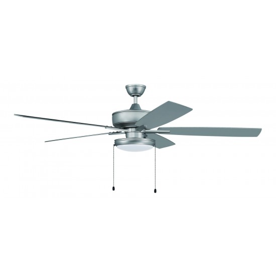 60" Super Pro Fan with Slim Pan Light Kit and Blades in Brushed Satin Nickel