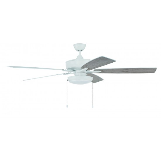 60" Super Pro Fan with Slim Pan Light Kit and Blades in White