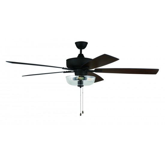 60" Super Pro Fan with Clear Bowl Light Kit and Blades in Espresso