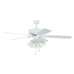 52" Pro Plus Fan with 4 Light Kit with Clear Glass and Blades in White