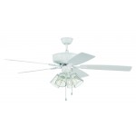 52" Pro Plus Fan with 4 Light Kit with Clear Glass and Blades in White