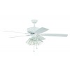 52" Pro Plus Fan with 4 Light Kit with Clear Glass and Blades in White