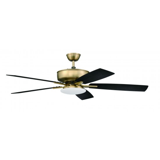 52" Pro Plus Fan with Low Profile Light Kit and Blades in Satin Brass