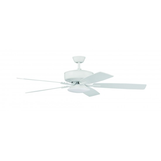 52" Pro Plus Fan with Low Profile Light Kit and Blades in White