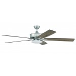 60" Super Pro Fan w/ Low Profile Light Kit & Blades in Polished Nickel, 60DWGWN