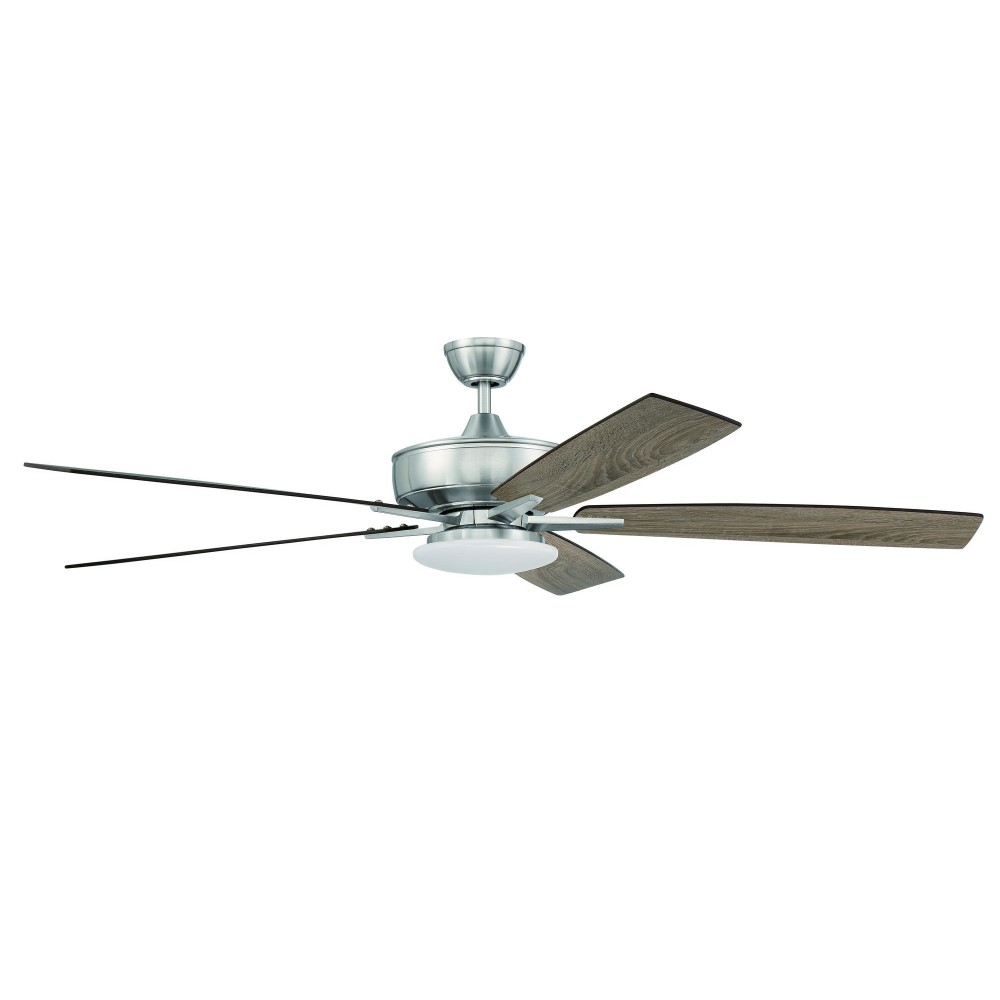 60" Super Pro Fan w/ Low Profile Light Kit & Blades in Polished Nickel, 60DWGWN