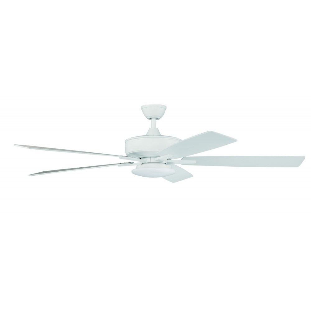 60" Super Pro Fan with Low Profile Light Kit and Blades in White