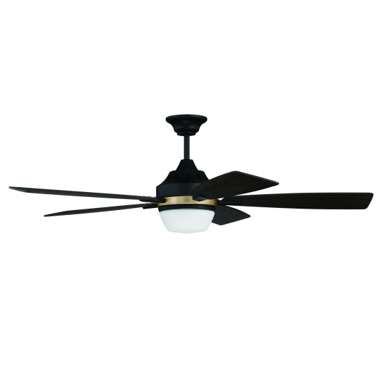 52" Fresco Ceiling Fan in Flat Black and Satin Brass