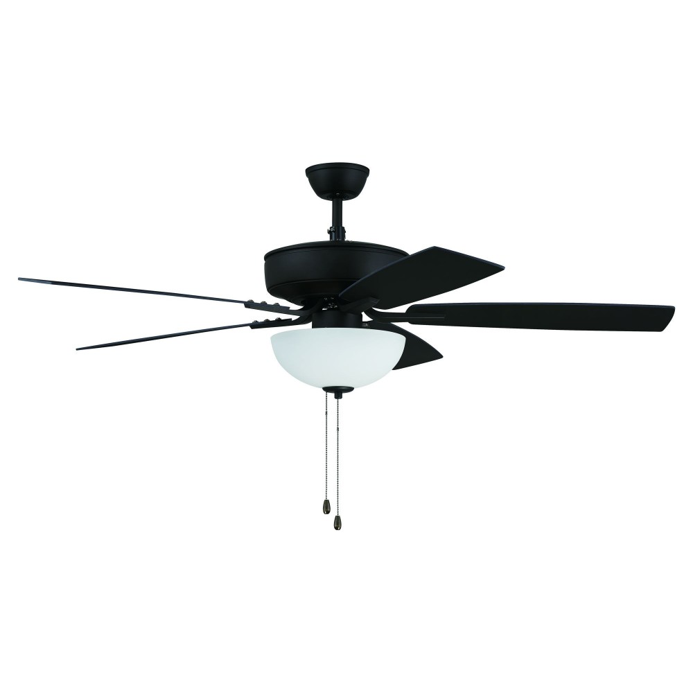 52" Pro Plus Fan with White Bowl Light Kit and Blades in Espresso