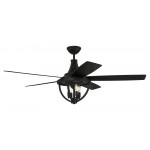 56" Nash, black Finish, black/Greywood Blades, Light kit Included (Integated)
