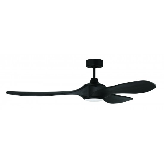 60" Envy Fan Flat Black, Flat Black Finish Blades, Light Kt Included (optional)