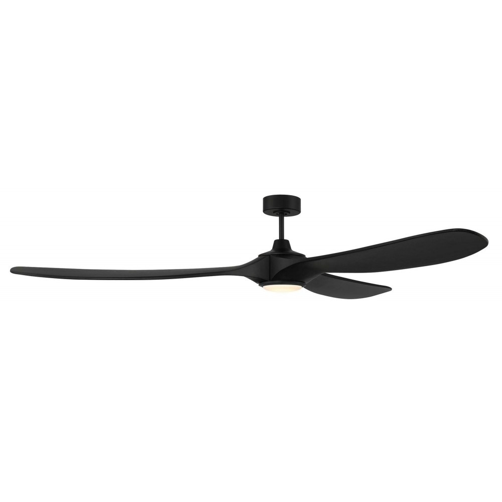 84" Envy Fan Flat Black, Flat Black Finish Blades, Light Kit Included (Optional)