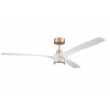 60" Phoebe, Satin Brass Finish, White Blades Included, Light kit included