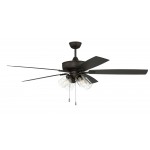 60" Outdoor Super Pro Fan with 4 Light Kit Clear Glass and Blades Espresso