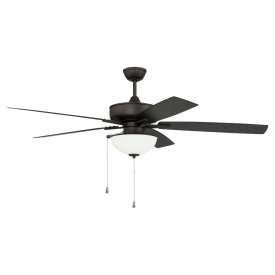 60" Outdoor Super Pro Fan w/ Bowl Light Kit Frosted Glass and Blades in Espresso