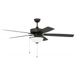 60" Outdoor Super Pro Fan w/ Bowl Light Kit Frosted Glass & Blades in Flat Black