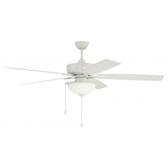 60" Outdoor Super Pro Fan with Bowl Light Kit Frosted Glass and Blades in White