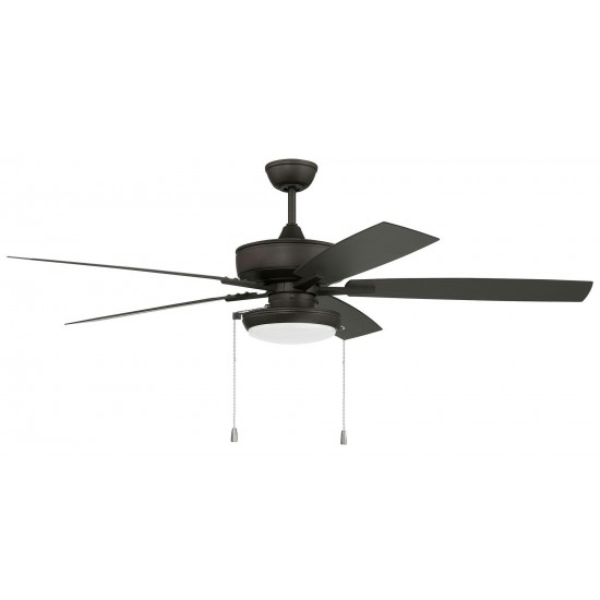 60" Outdoor Super Pro Fan w/ Disc Light Kit Frosted Glass and Blades in Espresso