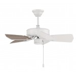 30" Piccolo Ceiling Fan in White w/ reversible White/Washed Oak blades included