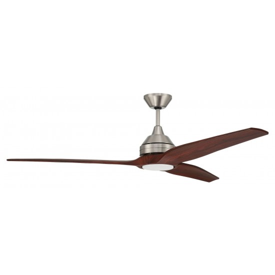 60" Limerick Ceiling Fan in Nickel w/ LED Light & Walnut Blades included