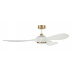 60" Envy Fan White/Satin Brass. White Finish Blades, light kit included