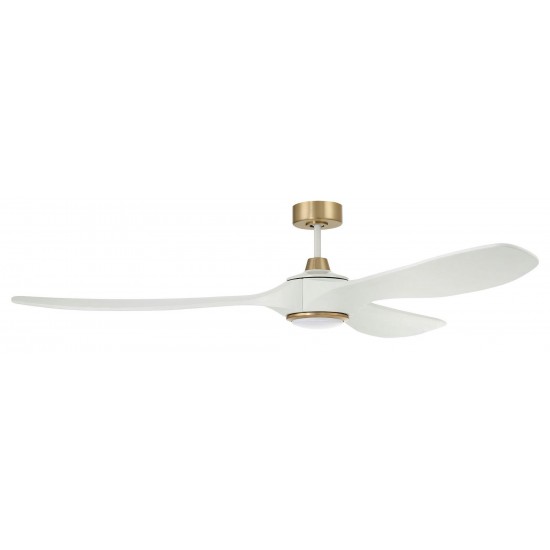 72" Envy Fan White/Satin Brass, White Finish Blades, light kit included