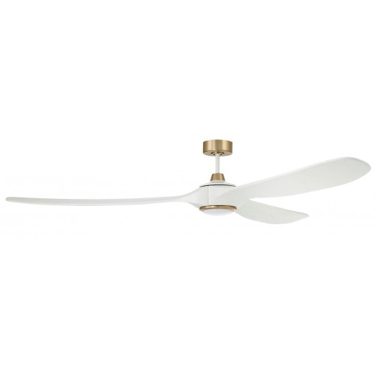 Envy 84" Fan White/Satin Brass, White Finish Blades, light kit included