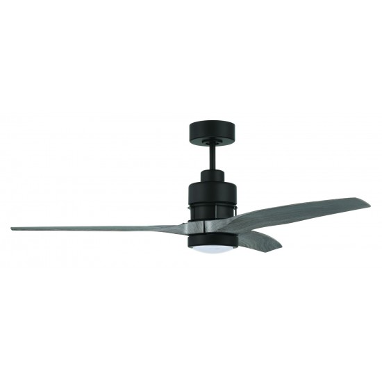 52" Sonnet Ceiling Fan Flat Black w/ Greywood Polycarbonate Blades, WiFi Control