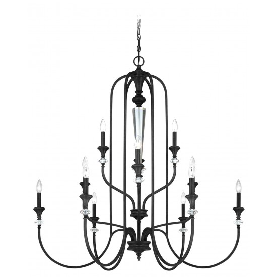 Boulevard 12 Light Chandelier in Mocha Bronze/Silver Accents