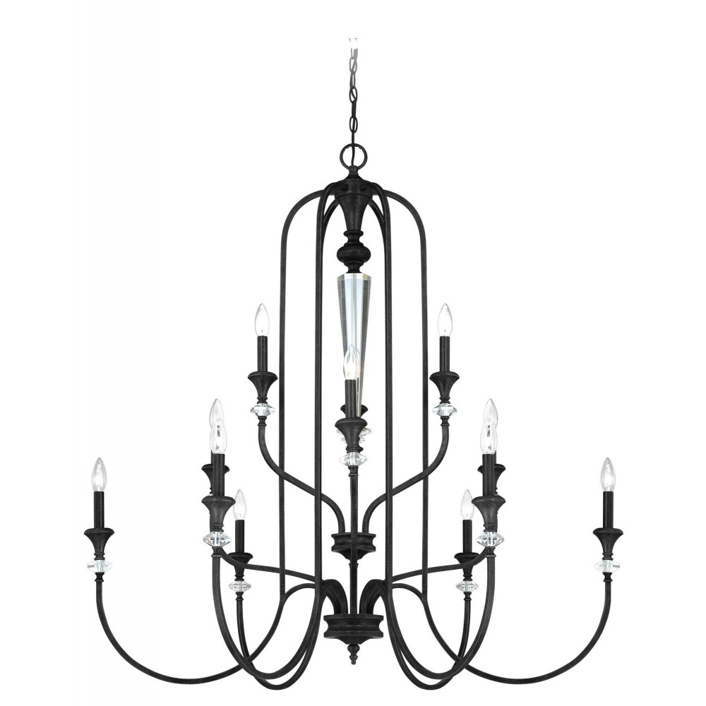 Boulevard 12 Light Chandelier in Mocha Bronze/Silver Accents